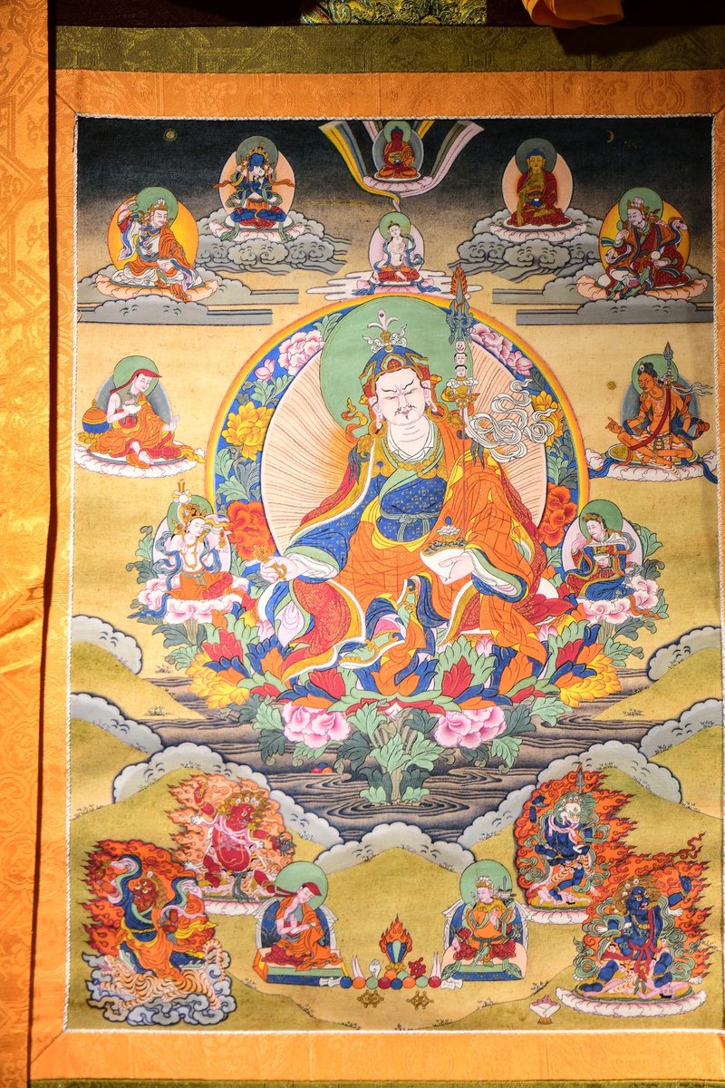 Tibetan Buddhist Padmasambhava photocopied thangka - ของวางตกแต่ง - วัสดุอื่นๆ หลากหลายสี