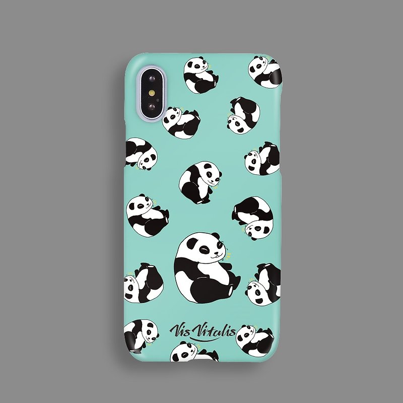 Panda has something / matte frosted hard shell / mobile phone case - Phone Cases - Plastic Green