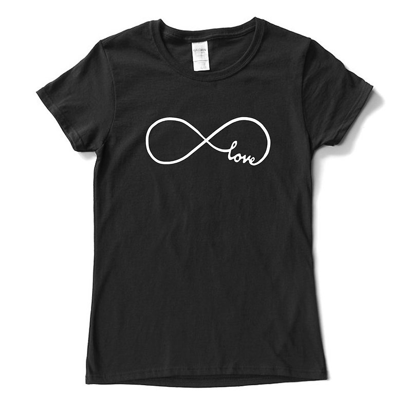 Forever Love infinity unisex black t shirt - Women's T-Shirts - Cotton & Hemp Black