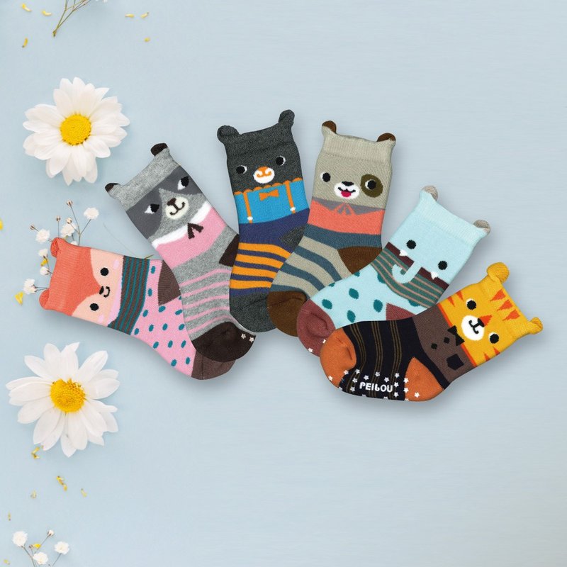 Baby towel anti-slip cushion socks 6 each 1 pair of three-dimensional toddler socks - ถุงเท้าเด็ก - ผ้าฝ้าย/ผ้าลินิน หลากหลายสี