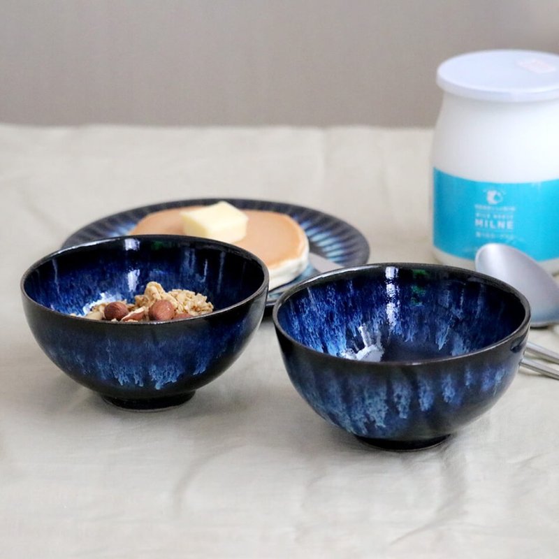 小石原燒, 小石原燒, 碗, 飯碗, 飯碗, 周山窯, 陶器, 餐具, NHK, - 碗 - 陶 藍色