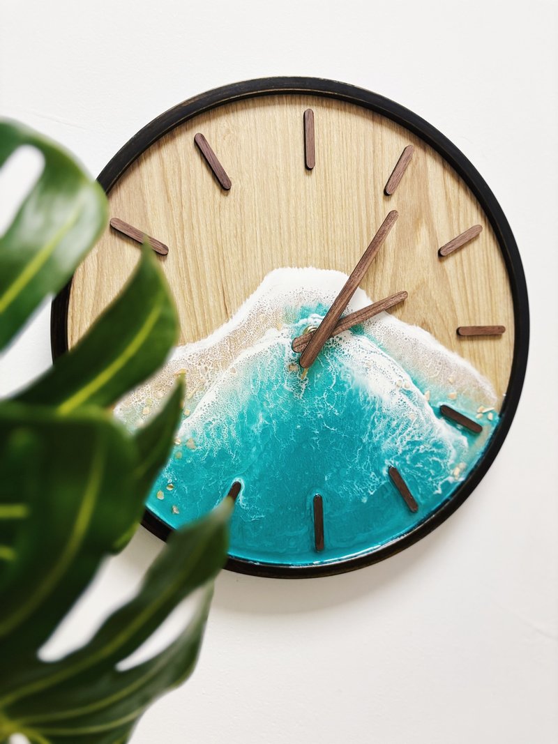 Minimalist ocean wave clock - นาฬิกา - เรซิน 