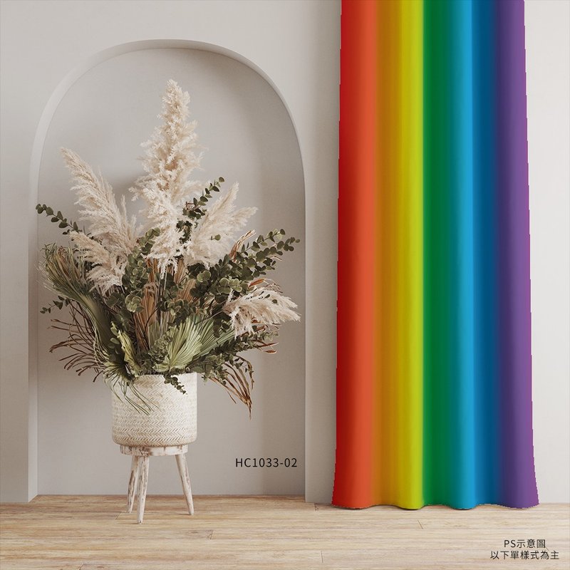 Branded Printed Curtain HC1033 Rainbow Season Rainbow Straight Strips - ม่านและป้ายประตู - เส้นใยสังเคราะห์ 