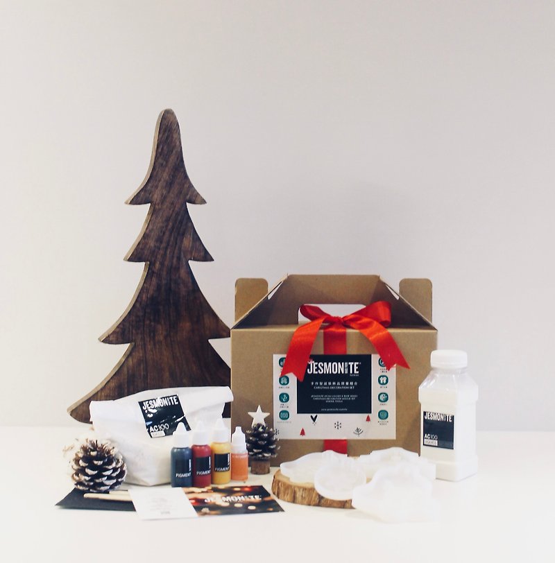 【 DIY 手作】英國進口Jesmonite聖誕禮盒手工體驗材料包-聖誕飾 - 其他 - 環保材質 