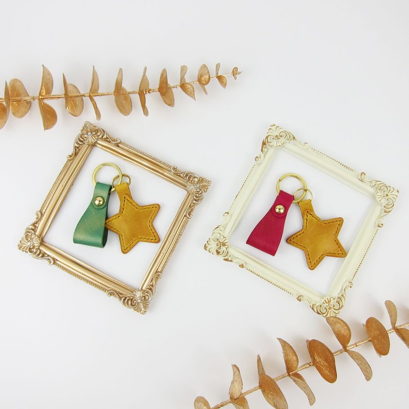 【聖誕節】溫暖聖誕星願 / 手作真皮鑰匙圈 - 鑰匙圈/鑰匙包 - 真皮 多色