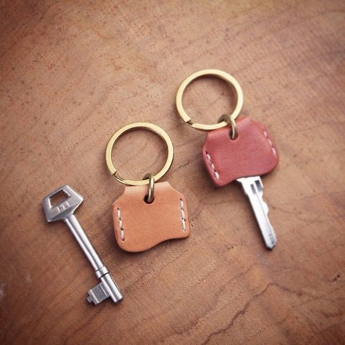 miniMore Leather 個性化皮革鑰匙套鑰匙圈. 免費刻字