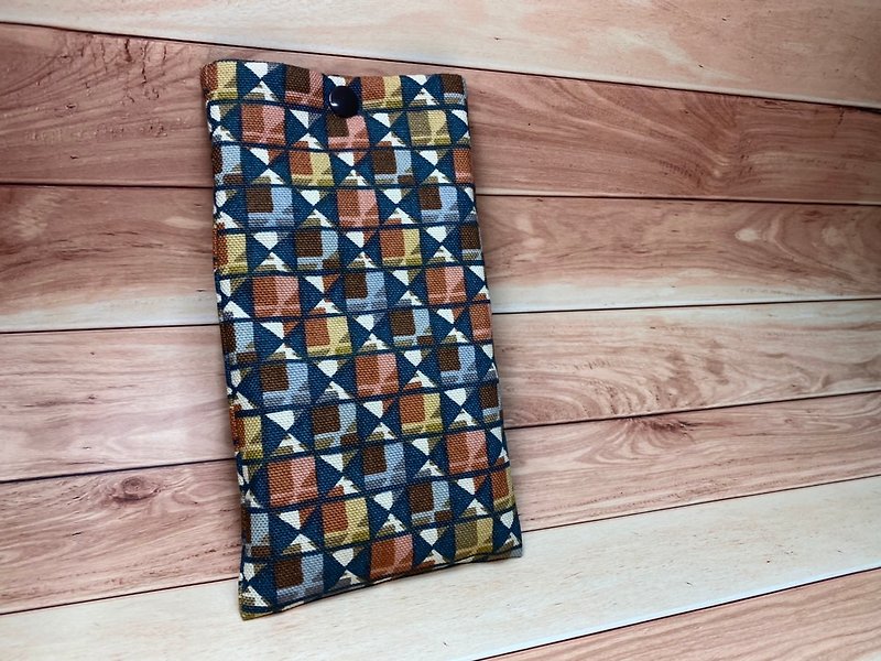 Handmade textured mobile phone cloth cover-fashion magic cube - Clutch Bags - Cotton & Hemp Blue