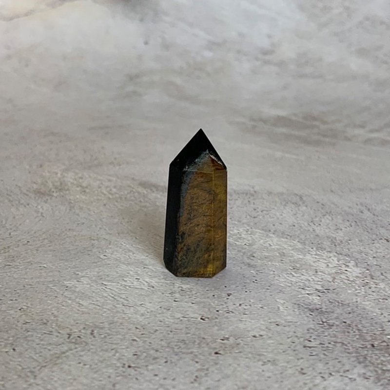水晶柱- 黃虎眼石 螢石 紫水晶 辦公室療癒微景觀擺飾 一物一圖 - 擺飾/家飾品 - 寶石 多色