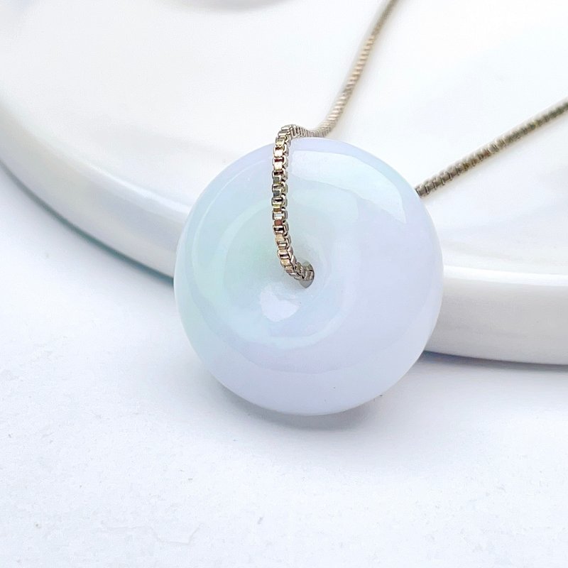 [Wish for peace] Ice Jade Peace Buckle Pendant | Natural Grade A Jadeite | Gift - พวงกุญแจ - หยก สีเขียว