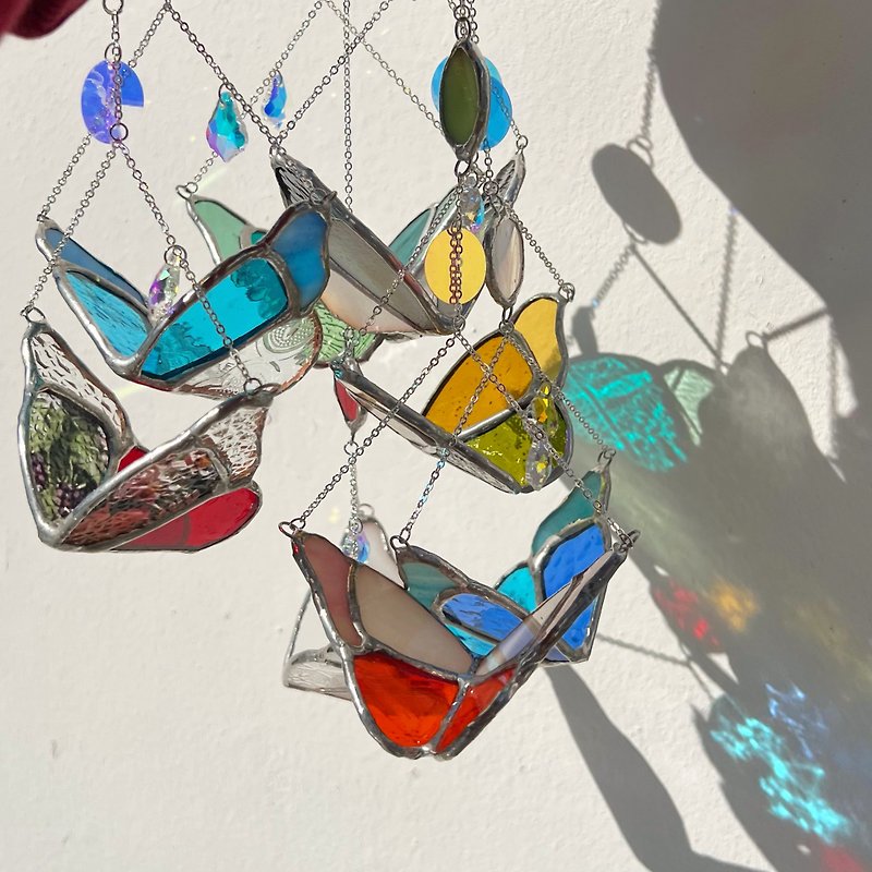 Butterfly suncathcer - 牆貼/牆身裝飾 - 琉璃 多色