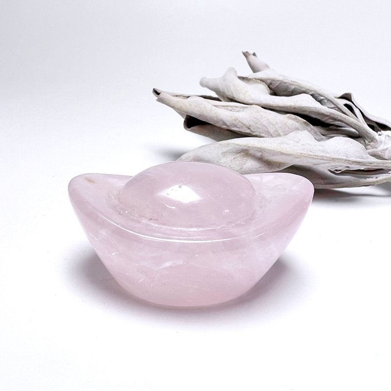 飽滿。擺件 一圖一物 辦公療癒 招財 l 粉水晶 元寶 黃膠花 l - 擺飾/家飾品 - 水晶 黃色