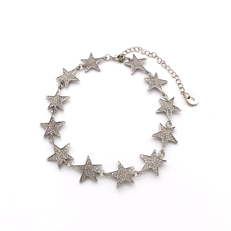 Rhinestone star necklace - Necklaces - Other Metals Silver