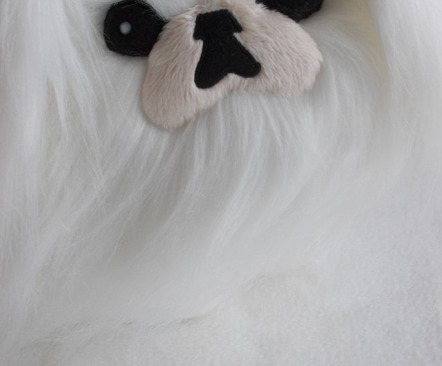 lovely Pekingese dog 14x10cm furry fur dog model toy polyethylene