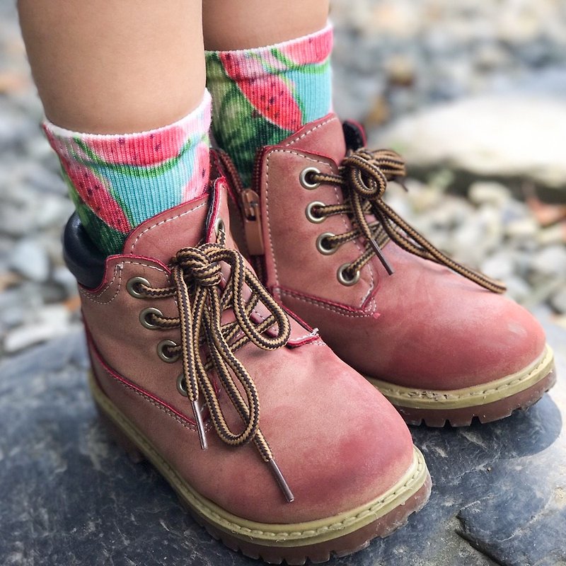 小童襪 - 夏日西瓜 - 襪子 - 環保材質 粉紅色