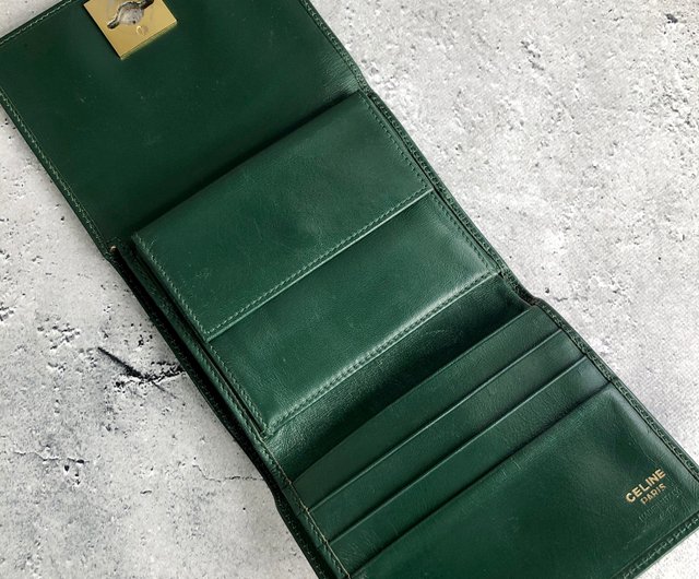 日本直送 名牌中古包 】CELINE セリーヌ 財布 グリーン ガンチーニ レザー 三つ折り vintage ヴィンテージ オールド 4cifcs -  ショップ VintageShop solo 財布 - Pinkoi