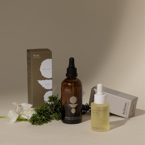 hellome Q彈肌滋潤舒緩組-精萃油30ml+身體油100ml