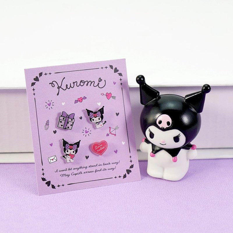 Kuromi series-Kuromi style earrings set-love style - ต่างหู - โลหะ หลากหลายสี