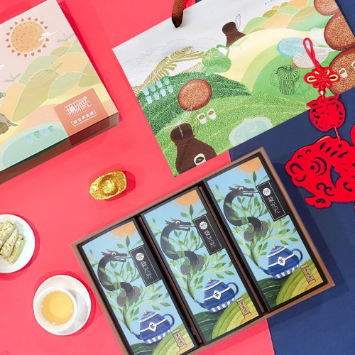 無藏茗茶 K4【無藏】新年春節公益禮盒 減糖茶點黑龍傳賺饌烏龍起酥餅3入組