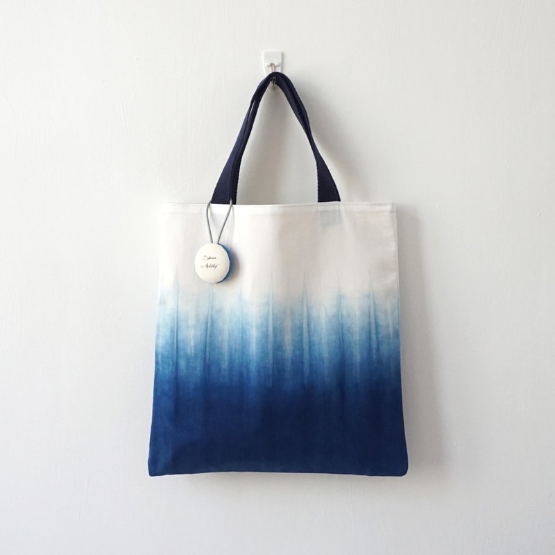 S.A x Spruce Forest, Indigo Dye Handmade Canvas Handbag - Handbags & Totes - Cotton & Hemp Blue