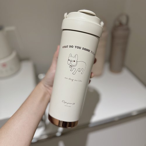 Oops 法鬥胖丁手提隨行杯750ml 304不鏽鋼陶瓷內膽