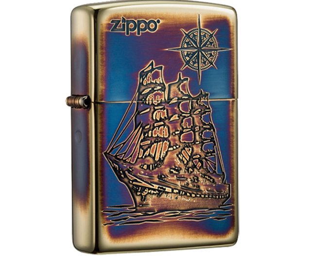 ZIPPO official flagship store] Pattern embossed pattern (bright gold)  windproof lighter ZA-3-163A - Shop zippo Other - Pinkoi