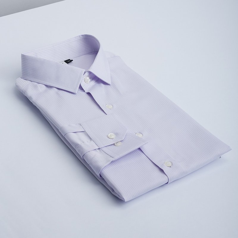 紫直紋襯衫-穿上後會被同事誇懂穿 ! 懂搭 ! 的紫條紋襯衫 - 男襯衫/休閒襯衫 - 棉．麻 紫色
