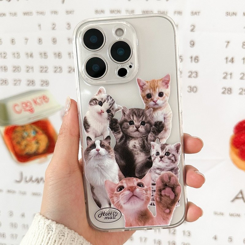 iPhone Galaxy Cat anti-drop and scratch-resistant for Transparent Phone Case - เคส/ซองมือถือ - พลาสติก หลากหลายสี