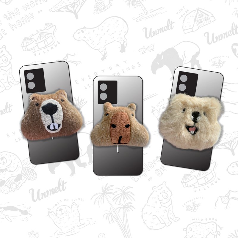 Fluffy Griptok (for magsafe) Phone grip / pop socket / Wild team - Phone Stands & Dust Plugs - Polyester Brown