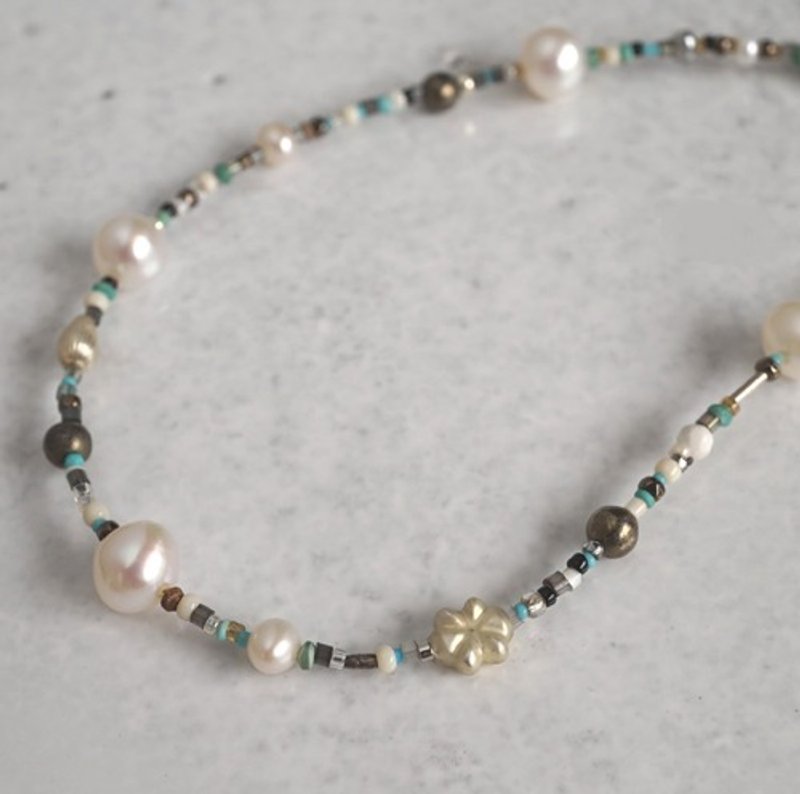 Vintage beads long necklace {OP150} - 項鍊 - 其他材質 