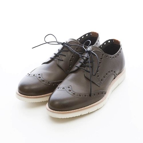ARGIS 日本職人手工皮鞋 ARGIS 超輕量雕花低筒休閒皮鞋 #31117灰綠 -日本手工製