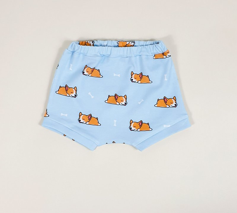 Corgi  baby shorts, baby boy shorts, baby girl shorts, kids shorts with dogs - 童裝褲 - 棉．麻 多色