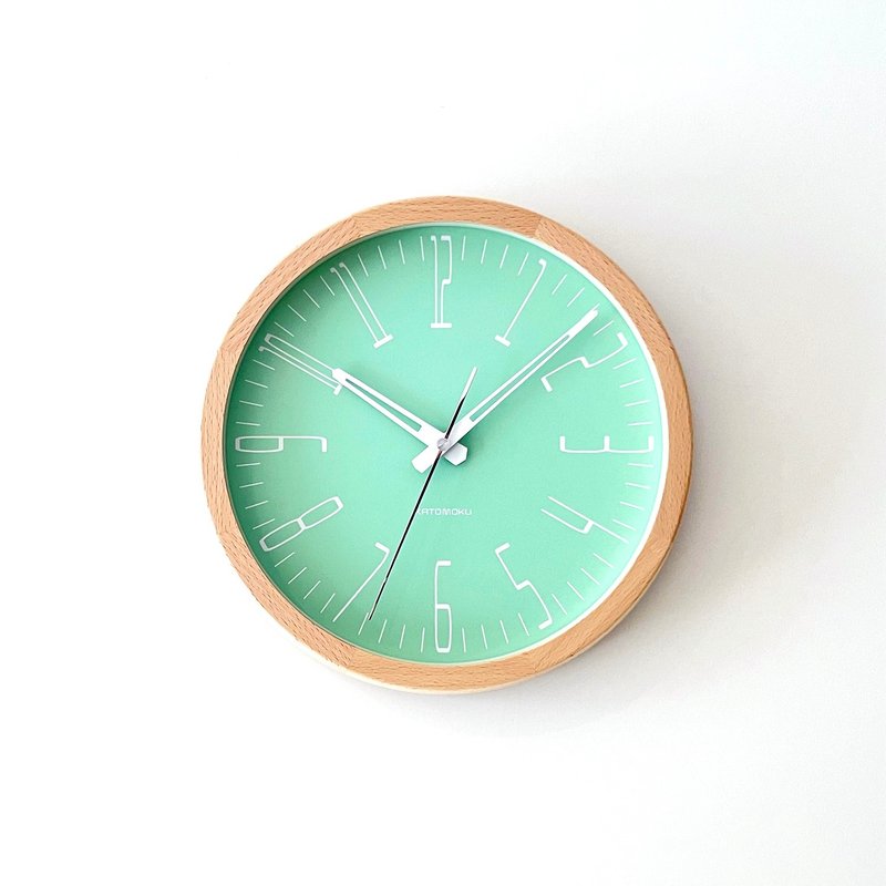 KATOMOKU muku clock 21 light green (km-141LG) wall clock  made in Japan - นาฬิกา - ไม้ สีเขียว