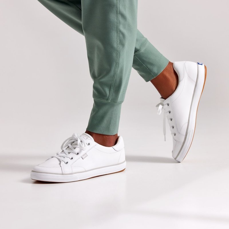 KEDS CENTER III 升級版舒適皮革小白鞋 WH67052 - 女休閒鞋/帆布鞋 - 真皮 