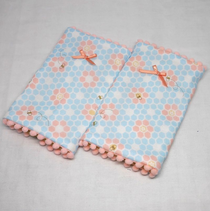 Japanese Handmade 8-layer-gauze droop sucking pads - 圍兜/口水巾 - 棉．麻 藍色