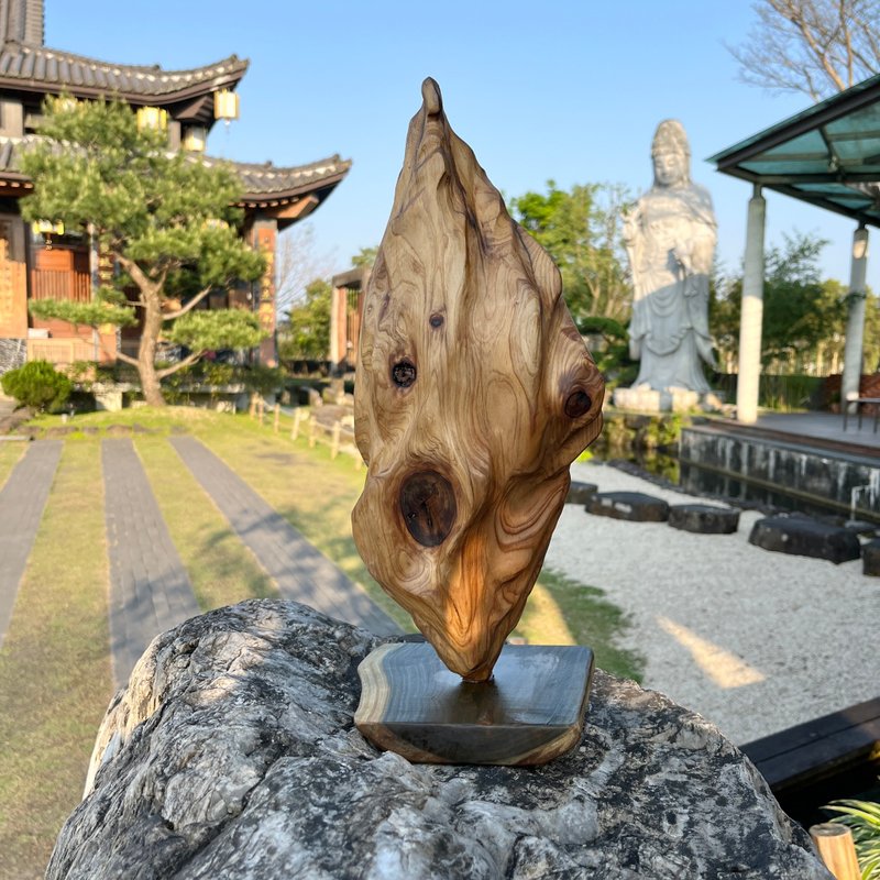 雕刻件　天人 - 擺飾/家飾品 - 木頭 橘色