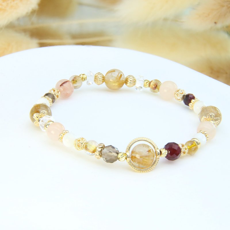 Golden Years | Titanium Stone Crystal | Lucky and Evil Bracelet Girls Gift - สร้อยข้อมือ - คริสตัล สีทอง