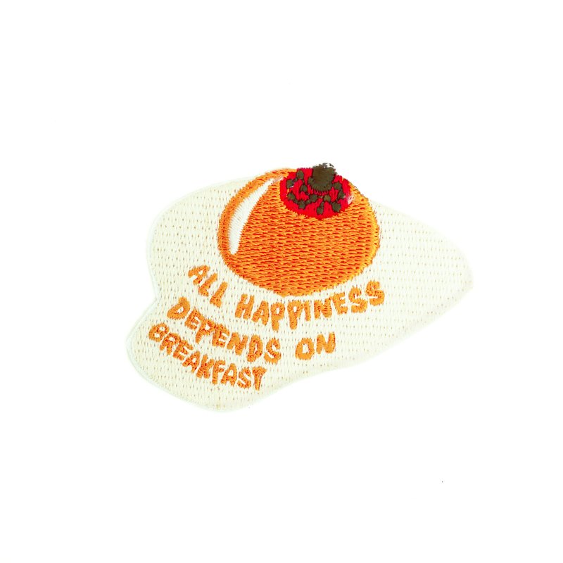 Embroidered Patch All My Happiness, Bag Charm, Bag Accessories - 徽章/別針 - 繡線 橘色