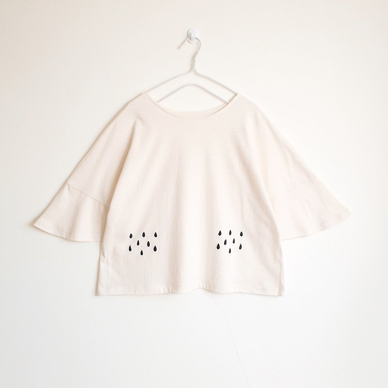 rainy blouse : natural - เสื้อผู้หญิง - ผ้าฝ้าย/ผ้าลินิน ขาว