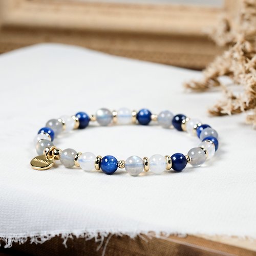 Hanhan Jewelry 藍晶石 月光石 拉長石 手鍊 天然礦石水晶