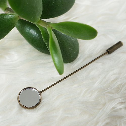 AGATIX Glass Mirror Pin Brooch Evil Eye Protection Amulet Minimalist Pin Brooch Jewelry