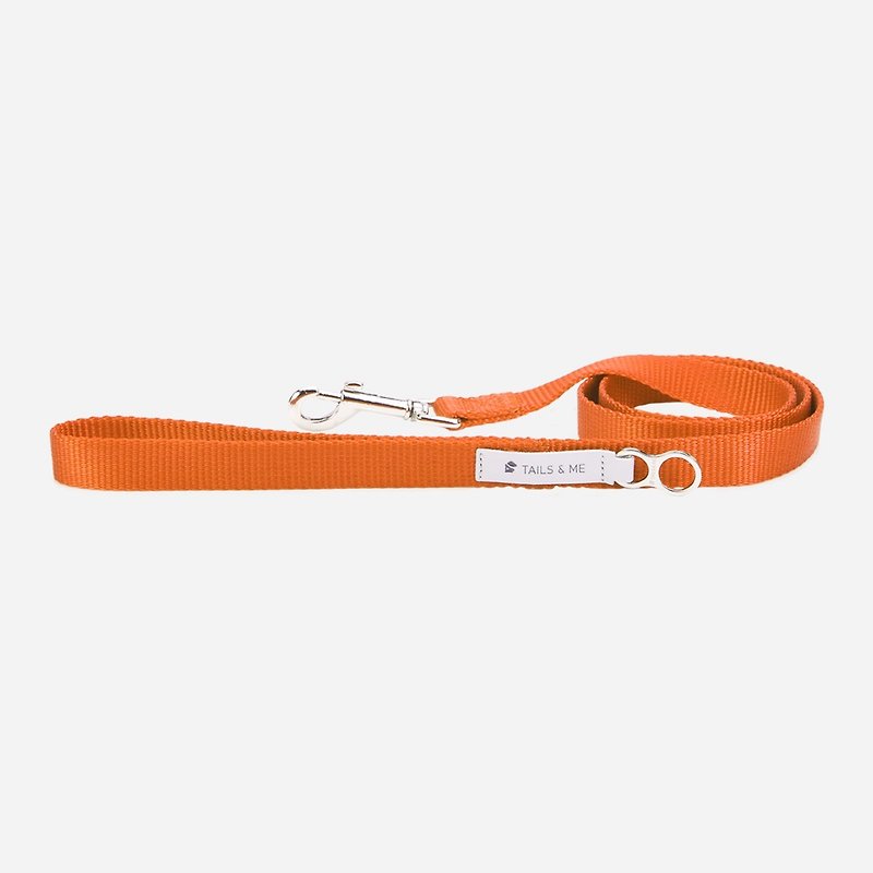 [tail and I] classic nylon rope leash warm orange M - ปลอกคอ - ไนลอน 