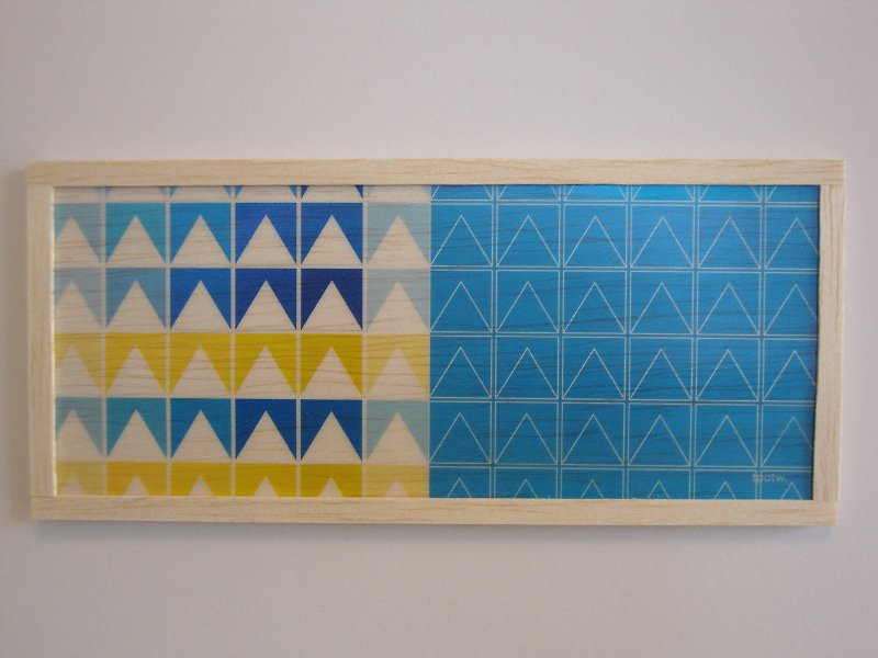 triangle graphic - ウォールデコ・壁紙 - 木製 ブルー