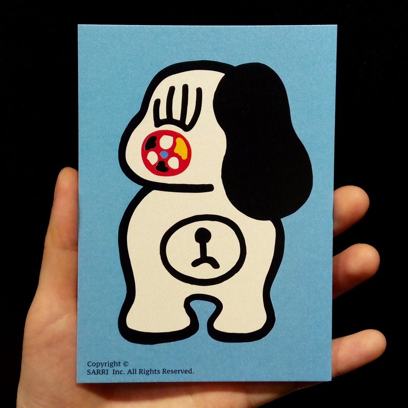 獨眼狗狗 (可製作A3大小的海報) 生日卡  postcard  繪本 card 卡片 萬用卡 poster 海報 現代 情人 愛 特別 可愛 台灣 怪誕 - 卡片/明信片 - 紙 藍色