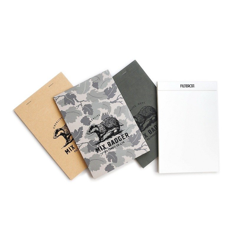 Filter017 x Jiukoushan Mix Badger Legal Pad page turning and tearable notebook - สมุดบันทึก/สมุดปฏิทิน - กระดาษ หลากหลายสี