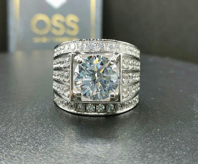 最高品質 モアサナイト 3ct 人工ダイヤモンド 6爪 リング 指輪
