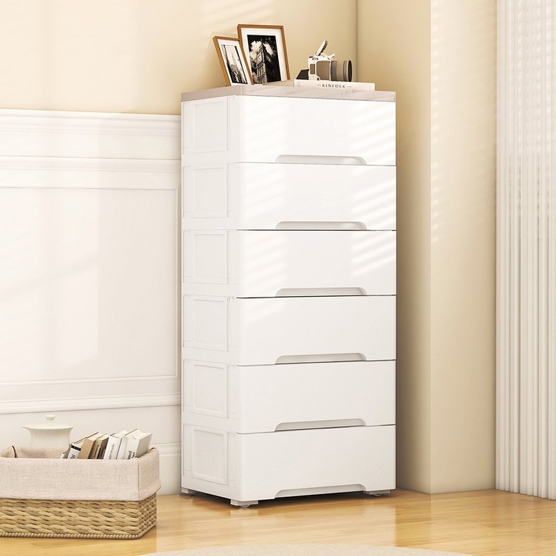 Yeya 38-sided wide fashionable simple style six-layer drawer storage cabinet-DIY - Storage - Plastic White