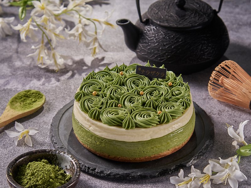 Nara Sakura Handmade-Strong Matcha Cheese 6-inch Popular Item Cheesecake Matcha - Cake & Desserts - Other Materials Green