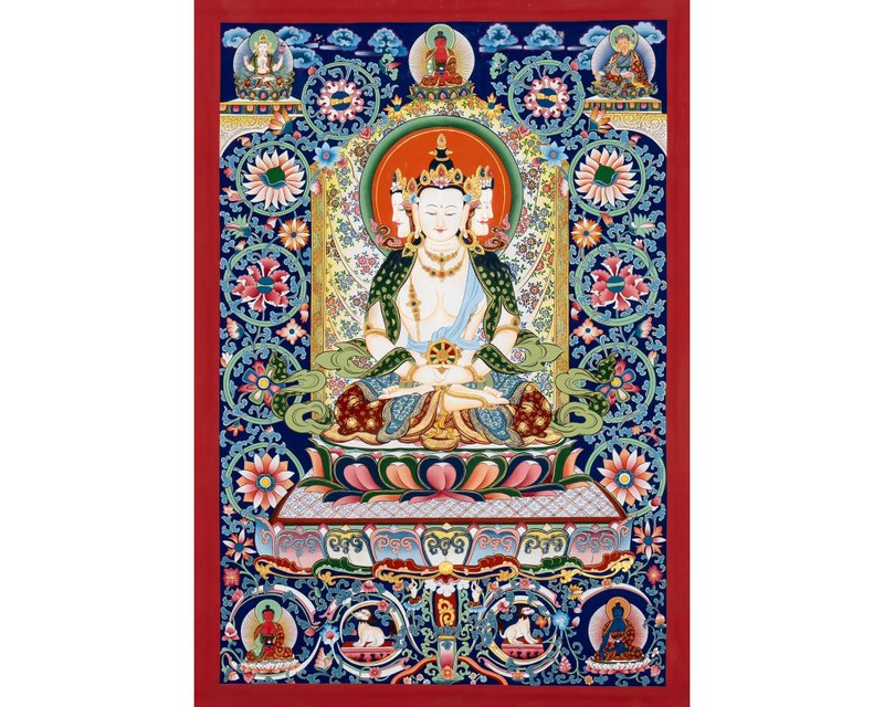 唐卡遺產光輝的大日如來通往究竟覺悟之路 - 壁貼/牆壁裝飾 - 其他材質 多色
