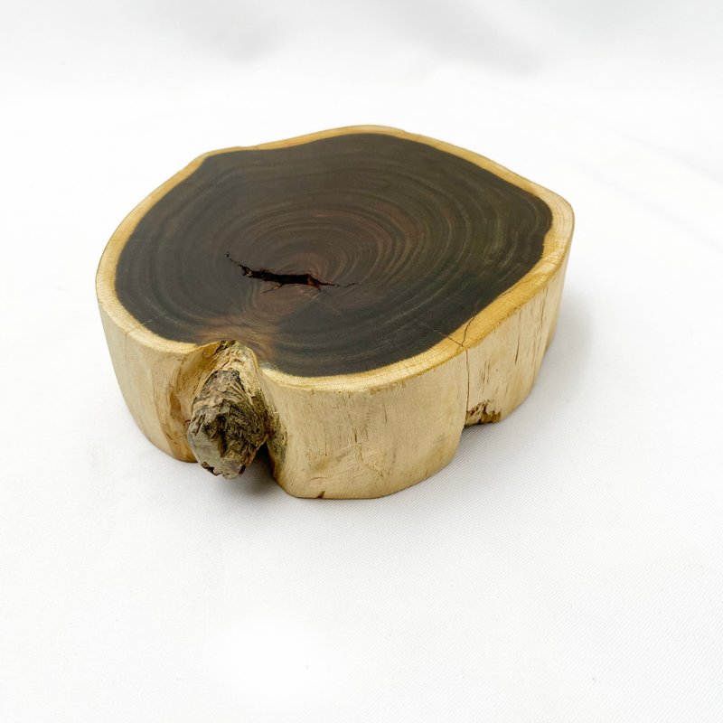 Paraguayan green sandalwood thick-cut annual ring material one piece of raw material art material wood piece display tabletop storage tray - Items for Display - Wood Green