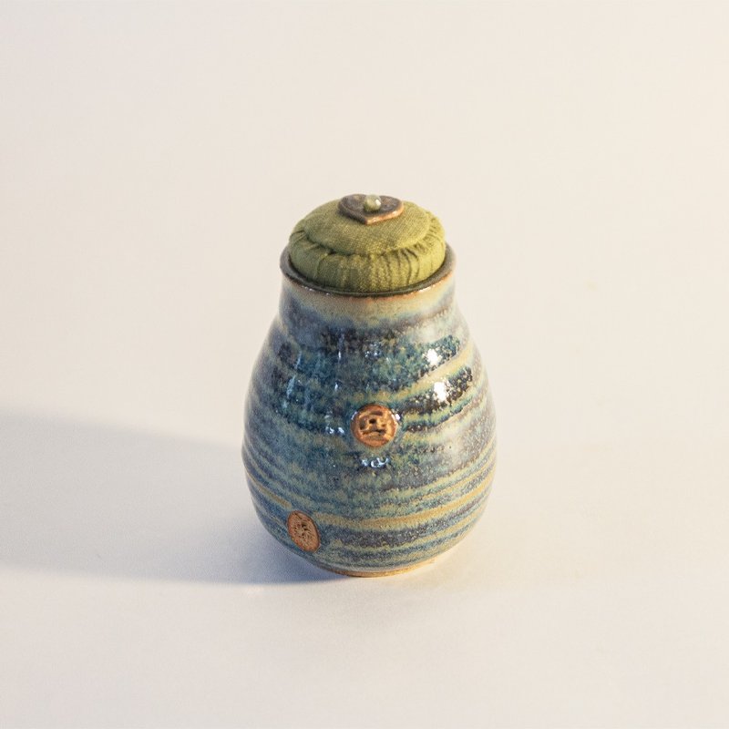 林義傑 - 布蓋小茶倉 茶席 茶道具 - 茶壺/茶杯/茶具 - 陶 藍色